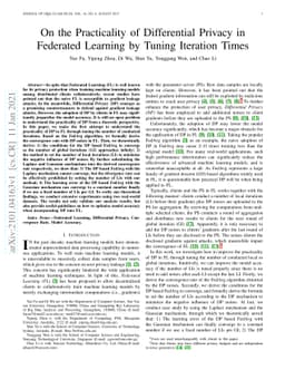 On the Practicality of Differential Privacy in Federated Learning by
  Tuning Iteration Times