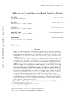PyHealth: A Python Library for Health Predictive Models