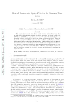 General Hannan and Quinn Criterion for Common Time Series