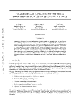 Challenges and approaches to time-series forecasting in data center
  telemetry: A Survey