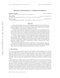 Quantum Mathematics in Artificial Intelligence