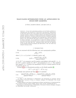 Trace Ratio Optimization with an Application to Multi-view Learning