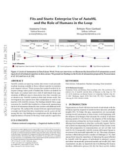 Fits and Starts: Enterprise Use of AutoML and the Role of Humans in the
  Loop