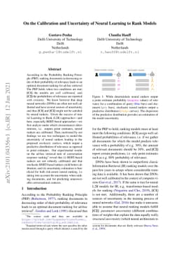 On the Calibration and Uncertainty of Neural Learning to Rank Models