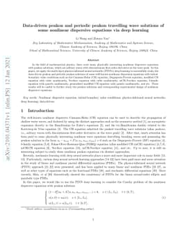 Data-driven peakon and periodic peakon travelling wave solutions of some
  nonlinear dispersive equations via deep learning