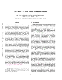 FaceX-Zoo: A PyTorch Toolbox for Face Recognition