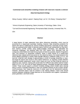 Continental-scale streamflow modeling of basins with reservoirs: towards
  a coherent deep-learning-based strategy
