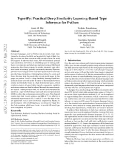 Type4Py: Practical Deep Similarity Learning-Based Type Inference for
  Python