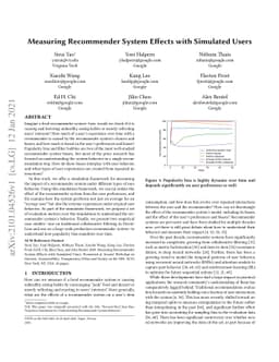 Measuring Recommender System Effects with Simulated Users