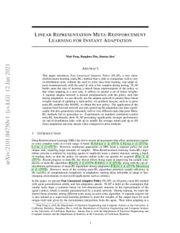 Linear Representation Meta-Reinforcement Learning for Instant Adaptation