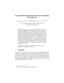 Learning Efficient Representations for Keyword Spotting with Triplet
  Loss