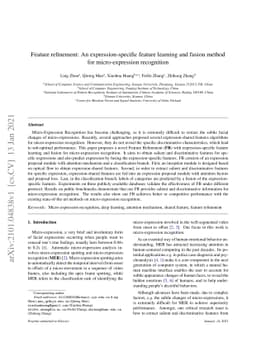 Feature refinement: An expression-specific feature learning and fusion
  method for micro-expression recognition
