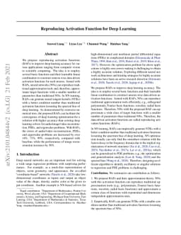 Reproducing Activation Function for Deep Learning