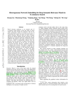 Heterogeneous Network Embedding for Deep Semantic Relevance Match in
  E-commerce Search