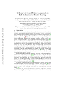 A Recurrent Neural Network Approach to Roll Estimation for Needle
  Steering