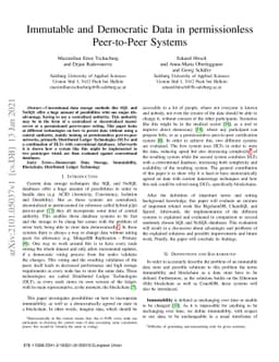 Immutable and Democratic Data in permissionless Peer-to-Peer Systems