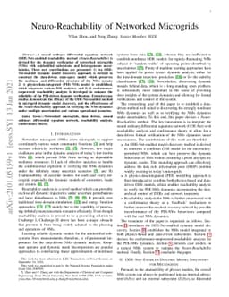 Neuro-Reachability of Networked Microgrids