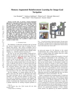 Memory-Augmented Reinforcement Learning for Image-Goal Navigation