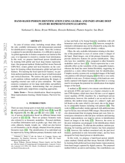 Hand-Based Person Identification using Global and Part-Aware Deep
  Feature Representation Learning