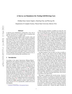 A Survey on Simulators for Testing Self-Driving Cars