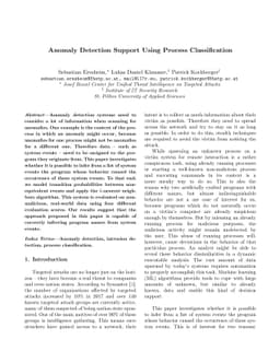 Anomaly Detection Support Using Process Classification