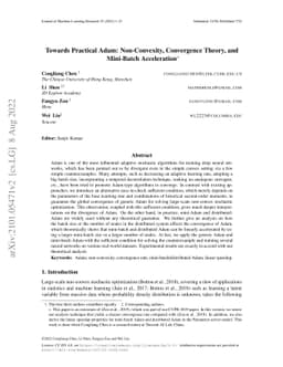 Towards Practical Adam: Non-Convexity, Convergence Theory, and
  Mini-Batch Acceleration