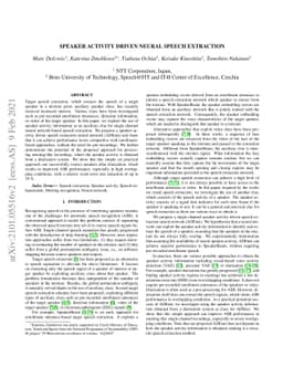 Speaker activity driven neural speech extraction