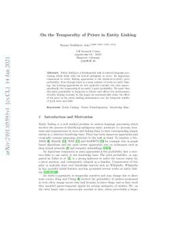 On the Temporality of Priors in Entity Linking