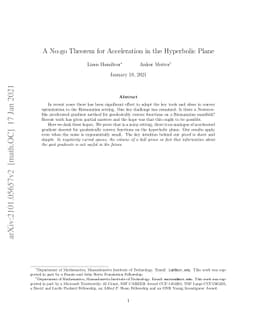 No-go Theorem for Acceleration in the Hyperbolic Plane
