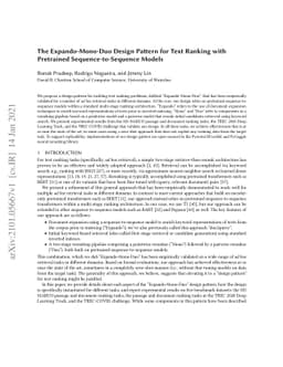 The Expando-Mono-Duo Design Pattern for Text Ranking with Pretrained
  Sequence-to-Sequence Models