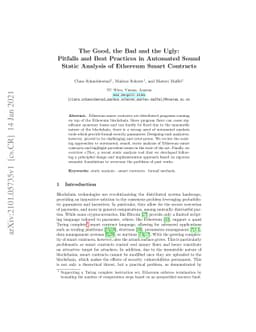 The Good, the Bad and the Ugly: Pitfalls and Best Practices in Automated
  Sound Static Analysis of Ethereum Smart Contracts