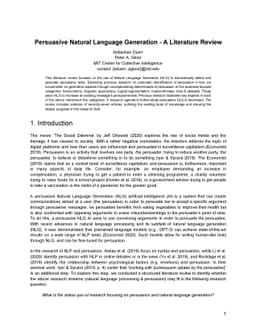 Persuasive Natural Language Generation -- A Literature Review