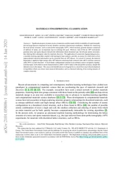 Materials Fingerprinting Classification