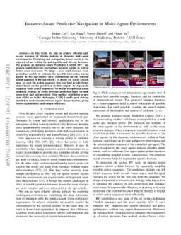 Instance-Aware Predictive Navigation in Multi-Agent Environments