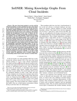 SoftNER: Mining Knowledge Graphs From Cloud Incidents