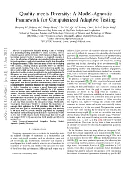 Quality meets Diversity: A Model-Agnostic Framework for Computerized
  Adaptive Testing
