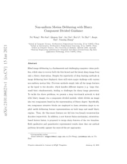 Non-uniform Motion Deblurring with Blurry Component Divided Guidance