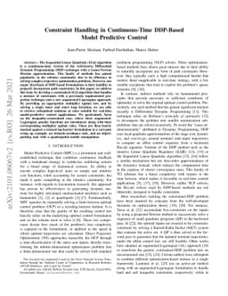 Constraint Handling in Continuous-Time DDP-Based Model Predictive
  Control