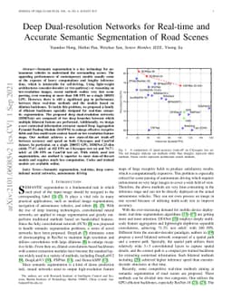 Deep Dual-resolution Networks for Real-time and Accurate Semantic
  Segmentation of Road Scenes
