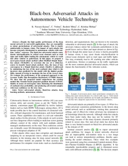 Black-box Adversarial Attacks in Autonomous Vehicle Technology
