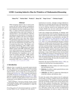 LIME: Learning Inductive Bias for Primitives of Mathematical Reasoning