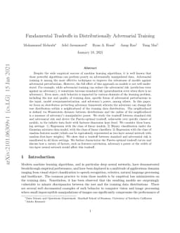 Fundamental Tradeoffs in Distributionally Adversarial Training