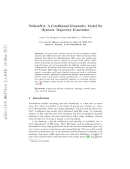 TridentNet: A Conditional Generative Model for Dynamic Trajectory
  Generation