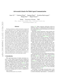 Adversarial Attacks On Multi-Agent Communication