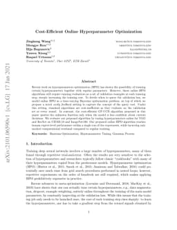 Cost-Efficient Online Hyperparameter Optimization