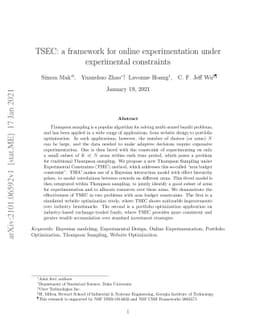 TSEC: a framework for online experimentation under experimental
  constraints