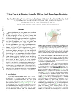 Trilevel Neural Architecture Search for Efficient Single Image
  Super-Resolution