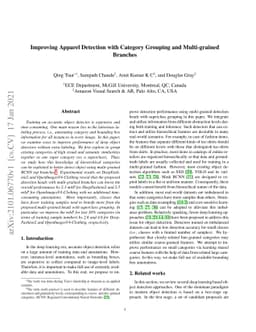 Improving Apparel Detection with Category Grouping and Multi-grained
  Branches