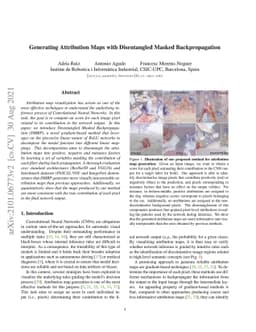 Generating Attribution Maps with Disentangled Masked Backpropagation