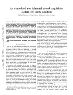 An embedded multichannel sound acquisition system for drone audition